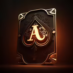 a playing card on top of an orange table