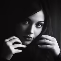 a black and white photo of a beautiful young woman