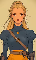 a drawing of a woman with blonde hair