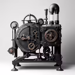 an old clock has many gears and gears on it