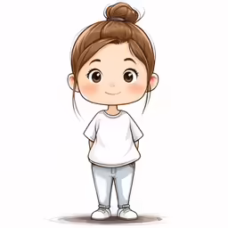 a young girl with a bun on her head