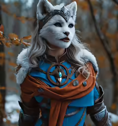 a person in a costume with a cat head