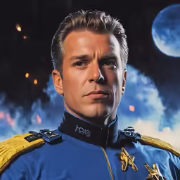 an artist rendering of a man in star trek