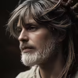 a man with long hair and a white beard