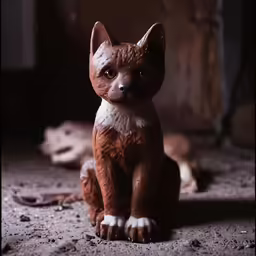 a cat with brown hair is sitting in a room