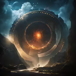 an illustration of a futuristic city in the distance