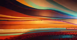 a wall that has been painted with various colors,colorful painting of ocean and landscape from inside of theater