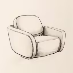 an illustration of a recliner chair on a sheet of paper