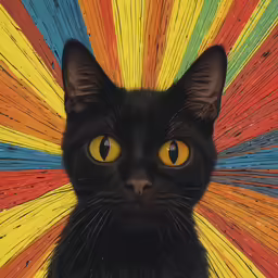 a black cat staring at something in the distance