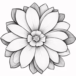 a lotus flower is drawn in a black and white pattern