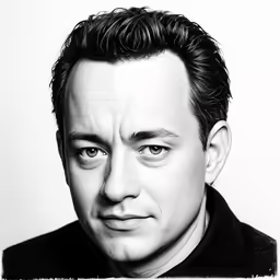 a man with a black shirt looking off to the side