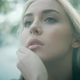 a beautiful blonde girl with long blonde hair