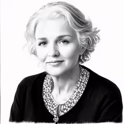 a black and white photo of a woman in necklaces