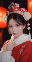 an asian girl wearing a crown and holding a rose