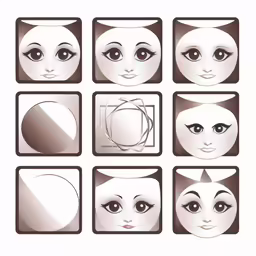 a white box with the instructions to draw cartoon eyes