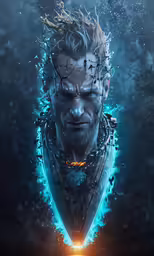an image of a man with light coming out of his hair