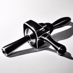 two forks on white background resting on each other