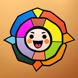 a close up of the face of an image of a person with a multicolored colored object