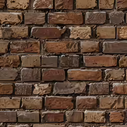 brown brick wall with various pieces of different bricks