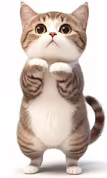 a cat has its paws crossed so that it can clap
