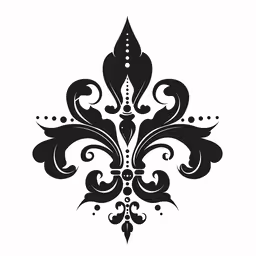 a black and white pattern is shown,a black and white florette on a white background