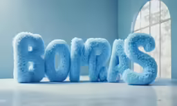 the word bones made up of powdery letters