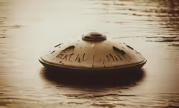a small white object floating on the water