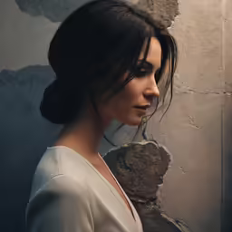 the girl is in a white dress posing for a photograph