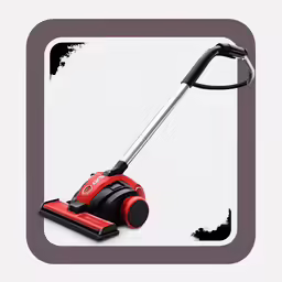 a red vacuum mop on white background