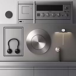 a control panel with several controls for a radio