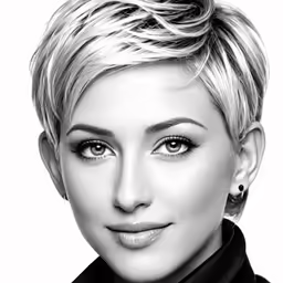 a woman with short hair and a tie on