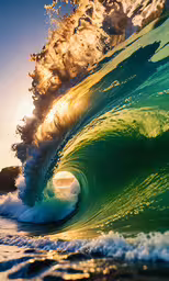 a large wave crashes over the edge of a beach,an ocean wave breaking in front of a rocky shore