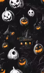 halloween pumpkins on the ground with their faces turned down
