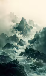 there is a lot of mountains floating in the ocean