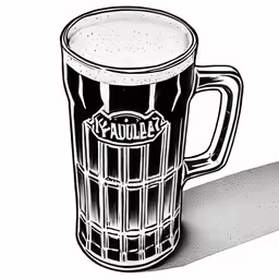 the back side of a mug with liquid inside