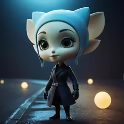 a stylized figure of an elf girl
