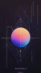 a poster with lines and shapes with the caption saturnity,colorful poster with text and lines on black background