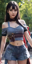 a woman with large breasts and a corset on