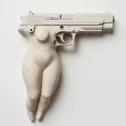a doll holding a gun in its hand