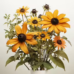 a bouquet of flowers sitting inside a vase