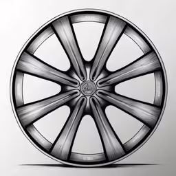 a car wheel on a white background