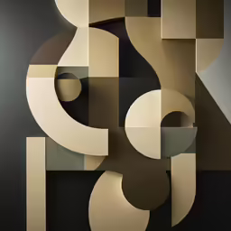 an abstract composition with many different shapes