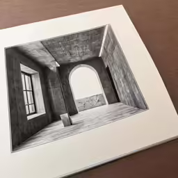 the interior of a room that is made up of cement