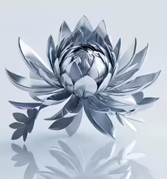 the lotus design is featured in silver
