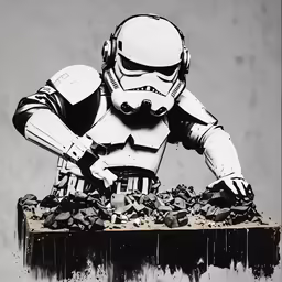 a star wars poster is shown with the trooper and storm trooper