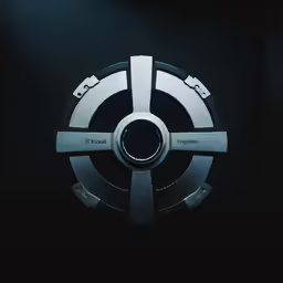 there is a circular object in the dark