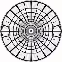 abstract black and white drawing of a circular object,an old drawing with a very intricate design
