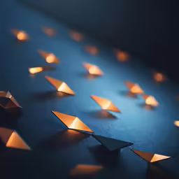 a group of triangulars made with gold