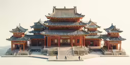a large building in the snow next to mountains