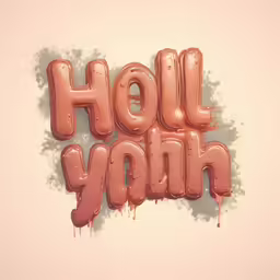 the word holi youth painted in orange and pink on top of a plain background